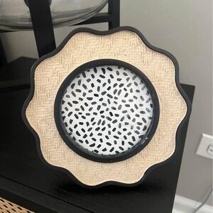 Black and rattan picture frame